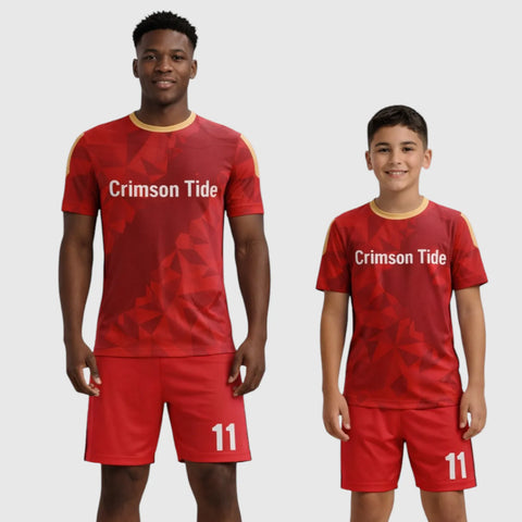 SB 12883 Red Sublimation Custom Soccer Jersey Adult & Youth Unisex