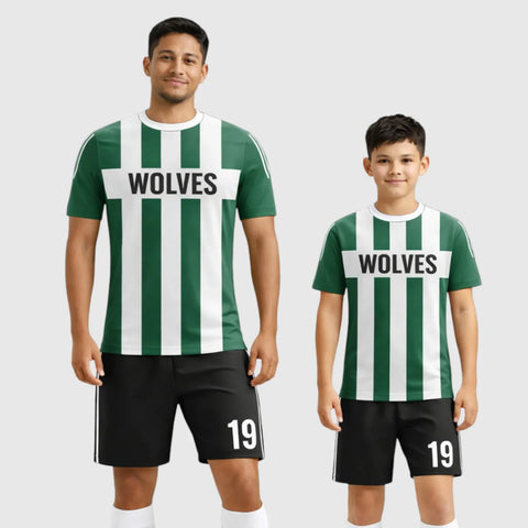 SB 12884 Green, White and Black Sublimation Custom Soccer Jersey Adult & Youth Unisex