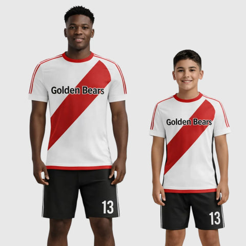 SB 12887 White, Red and Black Sublimation Custom Soccer Jersey Adult & Youth Unisex