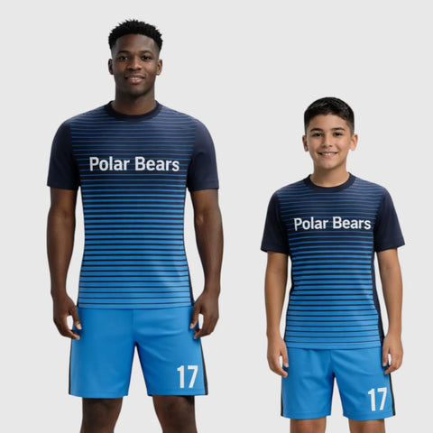 SB 12888 Blue and Black Sublimation Custom Soccer Jersey Adult & Youth Unisex