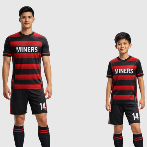 SB 12889 Red and Black Sublimation Custom Soccer Jersey Adult & Youth Unisex