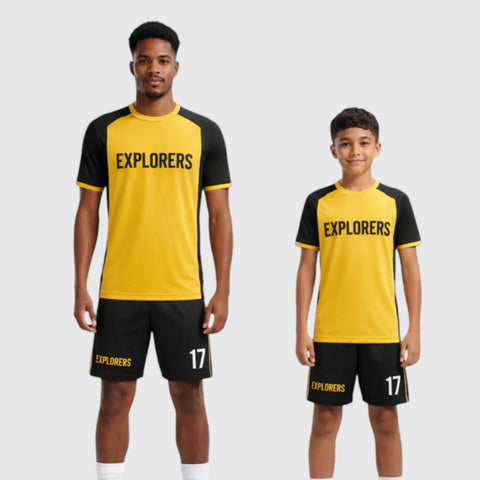 SB 12890 Yellow and Black Sublimation Custom Soccer Jersey Adult & Youth Unisex