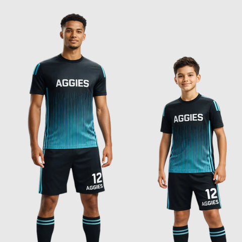 SB 12891 Blue and Black Sublimation Custom Soccer Jersey Adult & Youth Unisex
