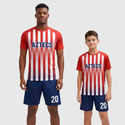 SB 12893 Red, White and Blue Sublimation Custom Soccer Jersey Adult & Youth Unisex