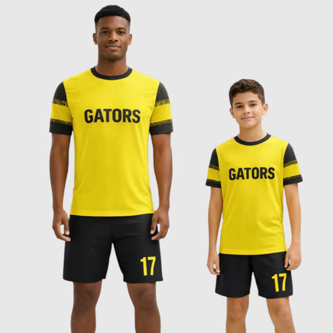 SB 12894 Yellow and Black Sublimation Custom Soccer Jersey Adult & Youth Unisex