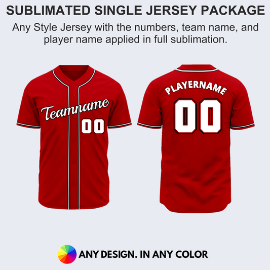 Sublimated Single Jersey Baseball Package