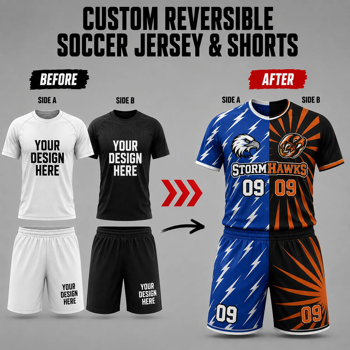 Custom Reversible Jersey With Shorts