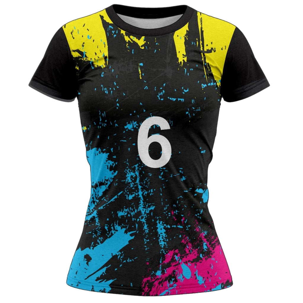 黒 Tシャツ VolleyBall Team VJ101CustomBlackVolleyballJers