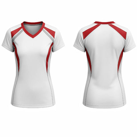 VJ213  Custom White Volleyball Jersey - Adult & Youth Unisex