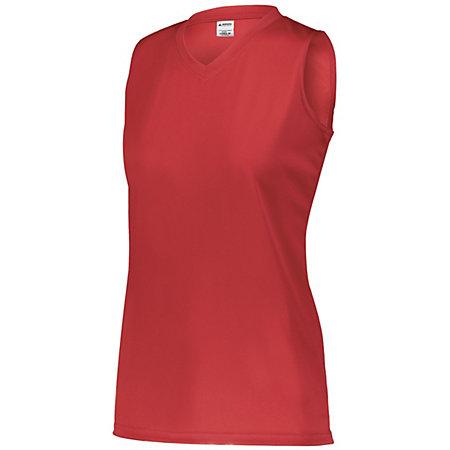 Ladies Sleeveless Wicking Attain Jersey Red Softball