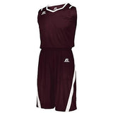 Athletic Cut Jersey Maroon/white Adult Basketball Single & Shorts