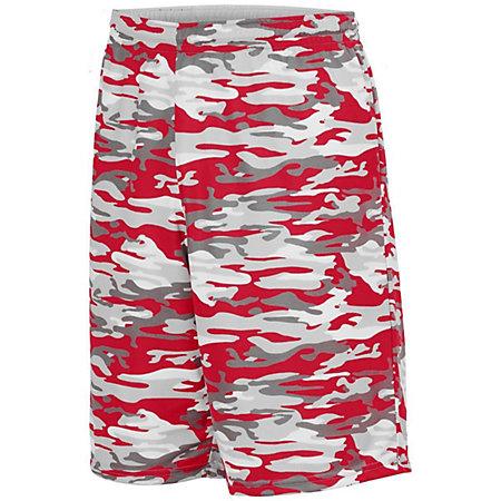 Reversible Wicking Short Red Mod/white Adult Basketball Single Jersey & Shorts