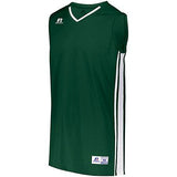 Camiseta de baloncesto Legacy verde oscuro / blanco para adulto individual y pantalones cortos