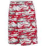 Youth Reversible Wicking Shorts Red Mod/white Basketball Single Jersey &