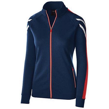 Ladies Flux Jacket Navy Heather/scarlet/white Basketball Single Jersey & Shorts