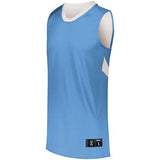 Camiseta de baloncesto de una capa de doble cara para jóvenes azul universitario / blanco y pantalones cortos