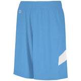 Shorts de doble capa de una sola capa, azul universitario / blanco, camiseta de baloncesto para adultos y
