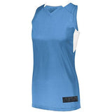 Ladies Step-Back Basketball Jersey Columbia Blue/white Single & Shorts