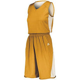 Ladies Undivided Single Ply Reversible Shorts Gold/white Basketball Jersey &