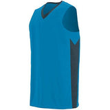 Camiseta básica y pantalones cortos de baloncesto azul eléctrico / pizarra para jóvenes Block Out Jersey