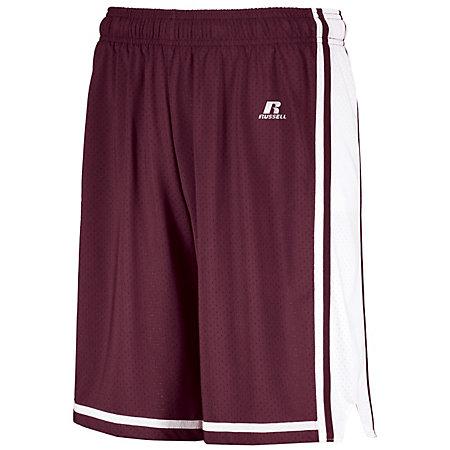 Pantalones cortos de baloncesto Legacy, granate / blanco, camiseta individual para adulto y