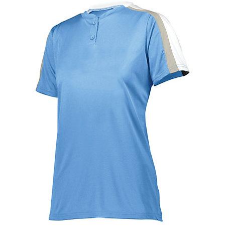 Ladies Power Plus 2.0 Columbia Blue/white/silver Grey Softball