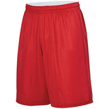 Youth Reversible Wicking Shorts Red/white Basketball Single Jersey &