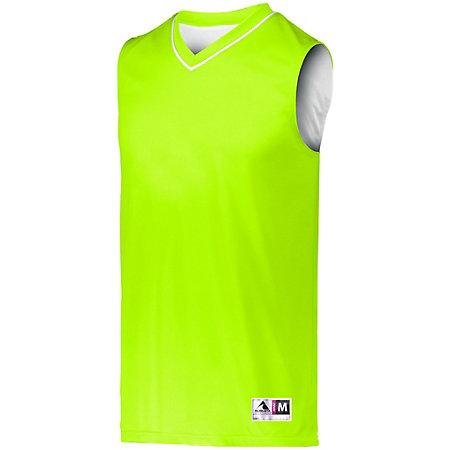 Camiseta de baloncesto reversible de dos colores Lima / blanco individual y pantalones cortos de baloncesto para adultos