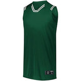 Youth Retro Basketball Jersey Forest/white Single & Shorts
