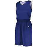 Ladies Undivided Solid Single-Ply Reversible Jersey Royal/white Basketball Single & Shorts