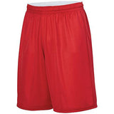 Reversible Wicking Short Red/white Adult Basketball Single Jersey & Shorts