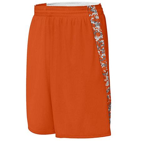 Hook Shot Reversible Shorts Orange/orange Digi Adult Basketball Single Jersey &