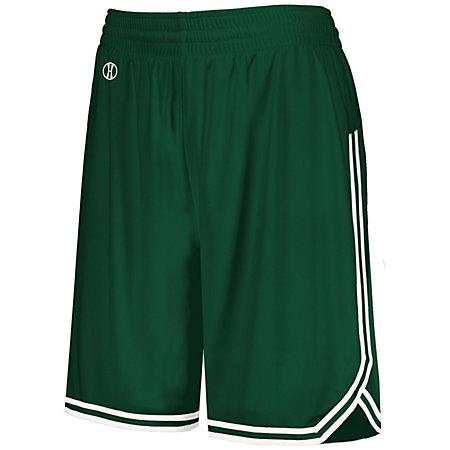 Ladies Retro Basketball Shorts Forest/white Single Jersey &