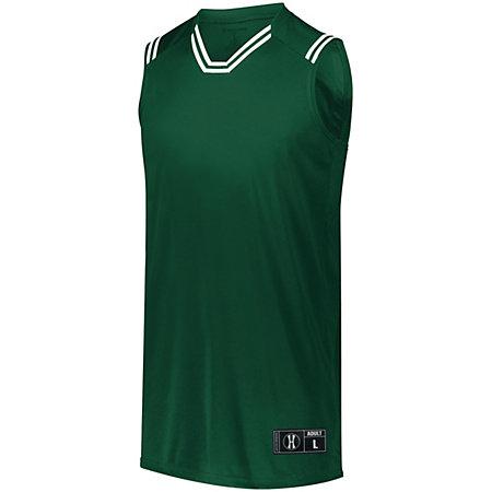 Retro Basketball Jersey Forest/white Adult Single & Shorts