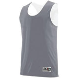 Camiseta sin mangas y pantalones cortos de baloncesto para adultos color grafito / blanco reversible