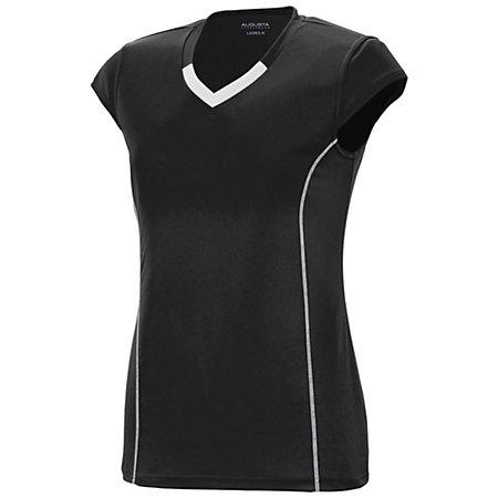 Jersey de voleibol para damas, negro / blanco, voleibol adulto
