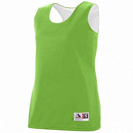 Ladies Reversible Wicking Tank Lime/white Basketball Single Jersey & Shorts