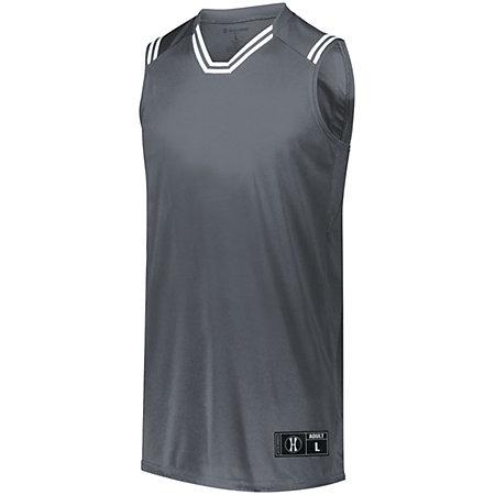 Camiseta de baloncesto retro Graphite / white Adult Single & Shorts
