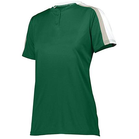 Ladies Power Plus 2.0 Dark Green/white/silver Grey Softball