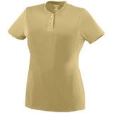Ladies Wicking Two-Button Jersey Vegas Gold Softball