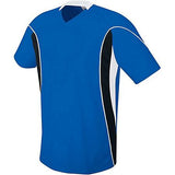 Camiseta de fútbol Helix para jóvenes Royal / negro / blanco Single & Shorts