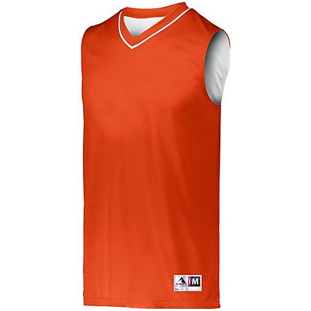 Camiseta de baloncesto reversible de dos colores naranja / blanco para adultos individuales y pantalones cortos