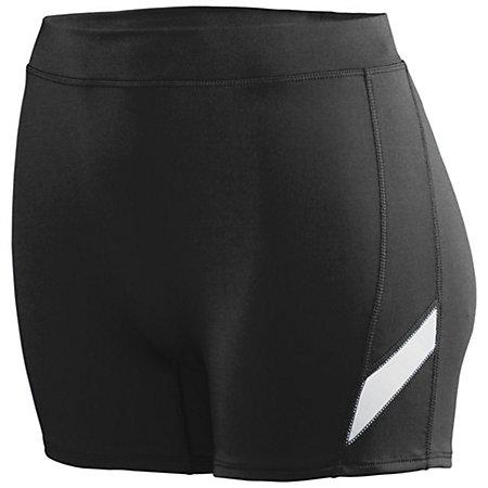 Ladies Stride Shorts Black/white Adult Volleyball