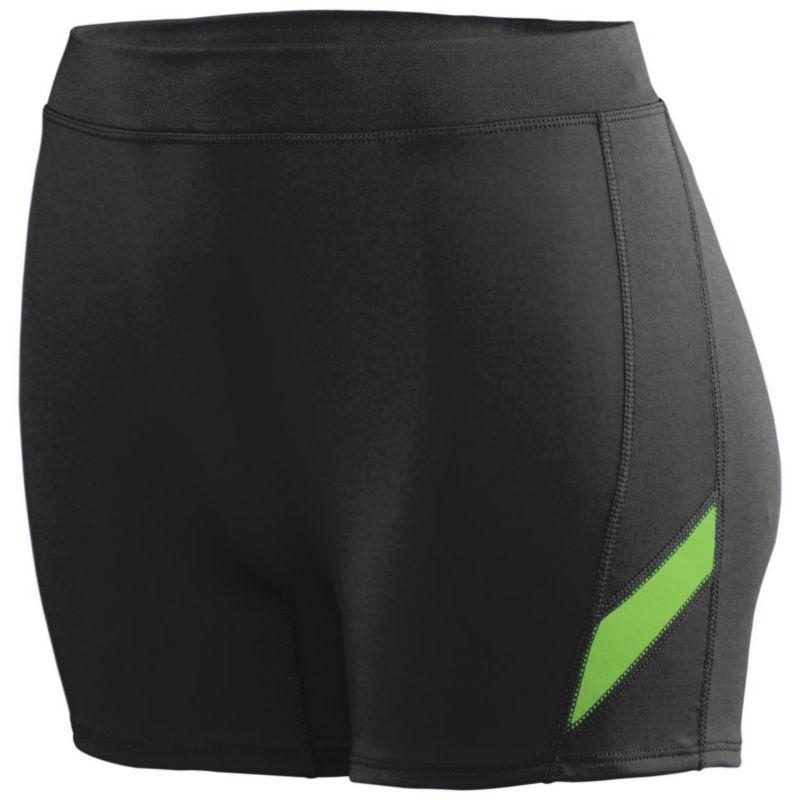 Ladies Stride Shorts Black/lime Adult Volleyball