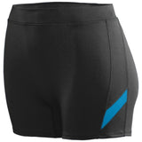 Ladies Stride Shorts Black/power Blue Adult Volleyball