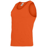 Camiseta sin mangas atlética de poliéster / algodón naranja para adultos, camiseta y pantalones cortos
