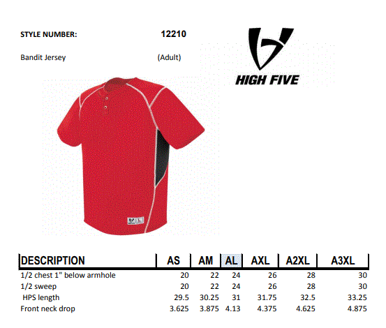 Bandit Two-Button Jersey Adult Baseball