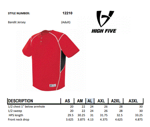 Bandit Two-Button Jersey Adult Baseball