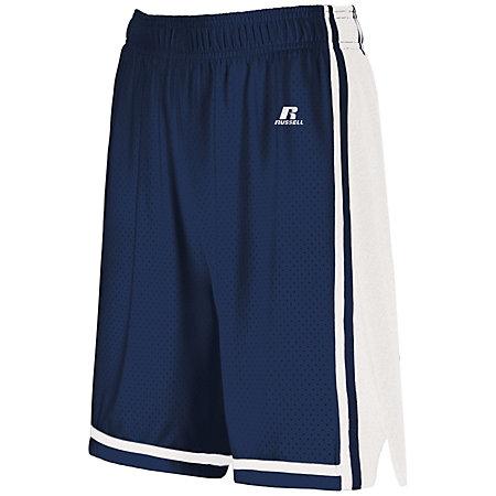 Pantalones cortos de baloncesto Legacy para mujer Azul marino / blanco Single Jersey &