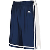 Pantalones cortos de baloncesto Legacy para mujer Azul marino / blanco Single Jersey &